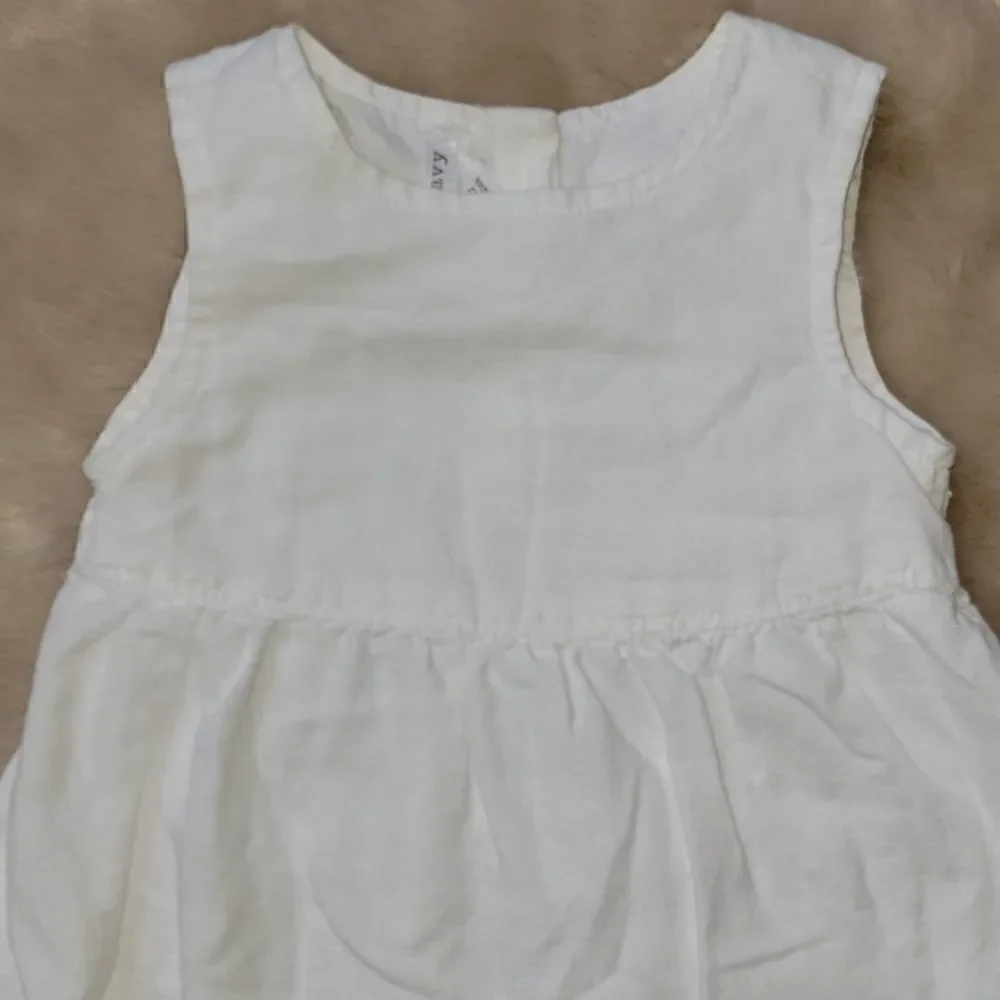 OLD NAVY WHITE LINEN/COTTON BOHO SUNDRESS, SIZE 18-24 MONTHS